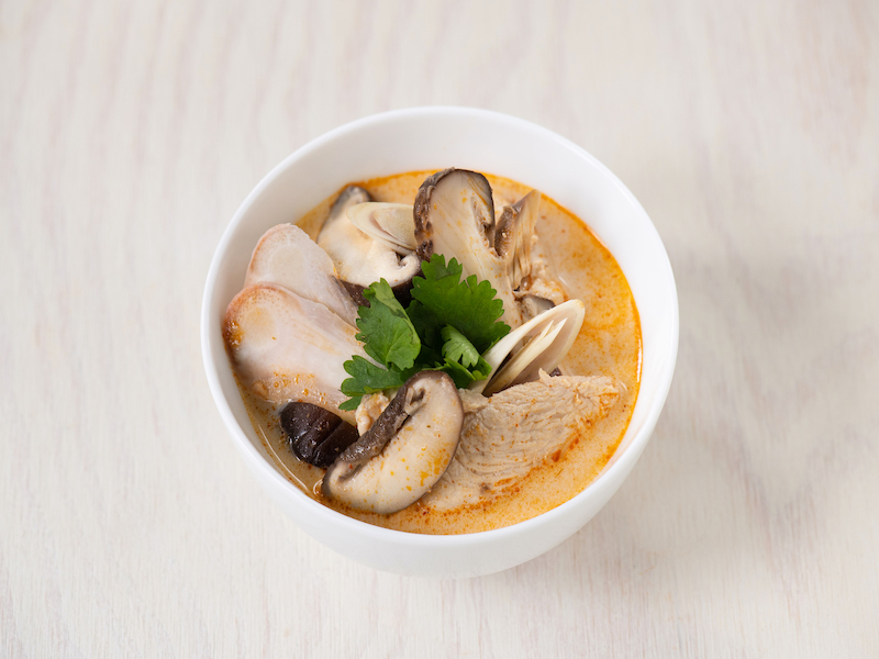 Polievka Tom Kha Gai ต้มข่าไก่ Jedálny lístok Papaya Twin City